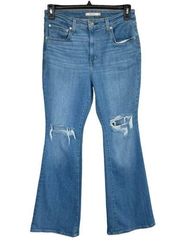 Levi’s  726 Womens SZ 31 Flare Jeans Distressed Light Wash Stretch Hi-Rise Blue