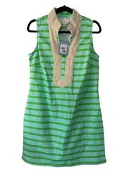 SAIL TO SABLE STS Green Striped Tunic Dress Size Medium NEW