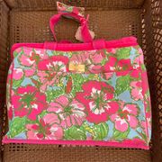 Lilly Pulitzer Green Pink Floral Cooler Tote Bag