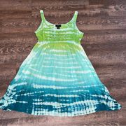 Lola P Cotton Midi Tie Dyed Comfy Vacation Resort Wear Dress Size Large