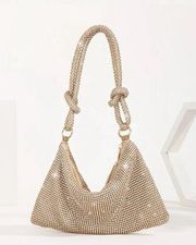 Rhinestone Decor Knot Detail Evening Bag new without tags