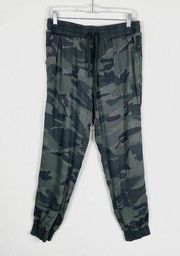 Splendid Army Green Camo Print High Rise Jogger Pants