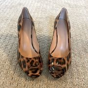 Animal Print Patent Peep Toe Stiletto Heels