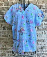 SB Fashion Scrubs Scrub Top Medium Noah's Ark Two by Two Coastal Turtle …