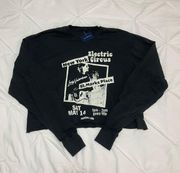 Brandy Melville black electric circus graphic cropped long sleeve