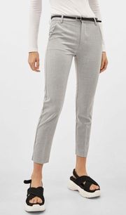 🌹NWT Bershka Gray Chino Trousers with belt Size 6