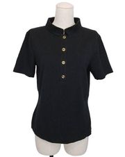 Vintage St. John Sport Polo Shirt Black Sz Medium