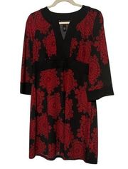 INC red& black design dress size M