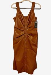 Faux Leather Dress Brown