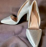 Ciana Silver Rhinestone Heels Pump Size 8