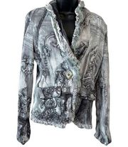 Alberto Makali Cherub Style Statue Art To Wear Lace Knit Blazer