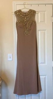 Abby‎ Paris mauve beaded fitted dress