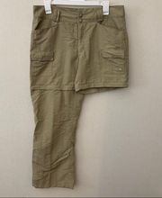 The North Face Tan Convertible Pants 100% Nylon Hiking Outdoor SHORT