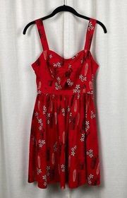 Hot Topic Disney Retro Red Tiki Stitch Cutout Dress Sz.S