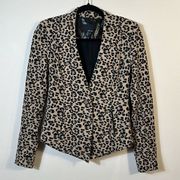 Greylin Cheetah Animal Print Ponti Jacket Blazer Mob Wife Women Size XS