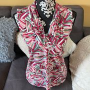 ANNE KLEIN Colorful Tank Blouse Size Small