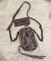 Aimee Kestenberg SET (Crossbody with RFID + NEW Travel wallet) in Mystic Snake