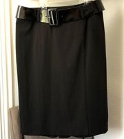 Apt 9 black pencil skirt and faux patent belt