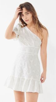 claire ruffle one shoulder dress