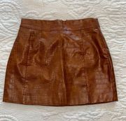 Faux leather brown mini skirt