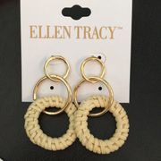 New Ellen Tracy 3 rings Hoops with Basketweave