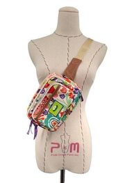 Lily Bloom Womens OS Floral Fanny Pack Belt Bag Multicolor Cross Body