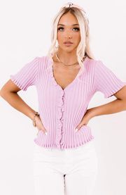 Shop  Ribbed Top In Lavender