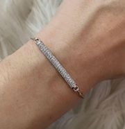 NWT  silver bar with rhinestones slider bracelet