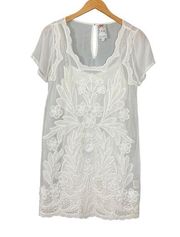 Yoana Baraschi white embroidered short dress M