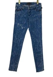 Hot Topic Tripp NYC Acid Wash Skinny Jeans Studded Size 9 Waist 29"