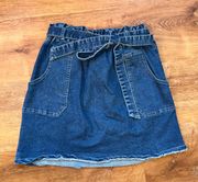 Denim Paperbag Skirt 