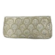 Vintage White Pearl Beaded Bon Soir Clutch Purse