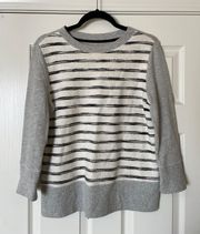 Basic Classic Grey Cozy Striped Sweater
