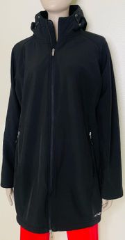 Black  Weather Resistant Soft Shell Jacket