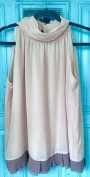 Pink Chiffon Sleeveless Joy Joy Top Size Large