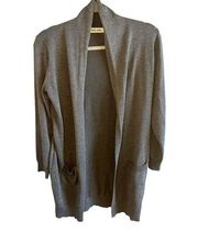 Grace Karin Women’s Small Long Sleeve Classic Gray Cardigan with Front Pockets