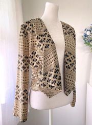 Tribal Pattern Open Cardigan Blazer