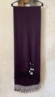 Pashmina Scarf Dark Violet Purple Soft Shawl Fringe New NWT