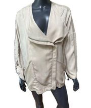 Cupcakes And Cashmere Jacket Latte Beige Large NWT MSRP $150 Zip Up