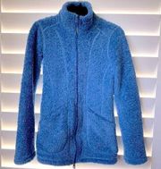 🧥Athleta So Snug Sherpa Fleece Jacket Light Blue Sz XS EUC!