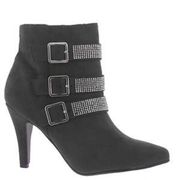 Venus sexy stiletto ankle boots with metal graphite hardware B1