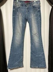 Bongo Fabulous Flare distressed blue denim jeans