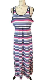 Columbia Omni-Wick Cotton Blend Striped Tank Maxi Dress Size X-large