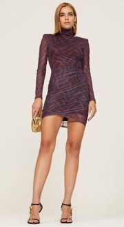 Rent the runway sz 12 purple Marlene cinq a sept dress ruched bodycon