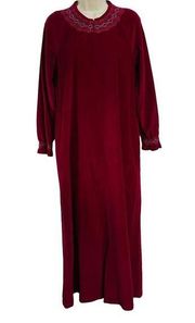 Vintage Vanity Fair 1/2 Zip HouseCoat Robe Wine Womens Small