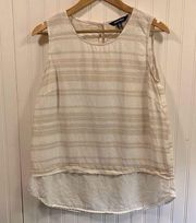 Ellen Tracy striped linen tank