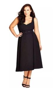 2xHP! NWT City Chic Black Tea Length Dress (20)