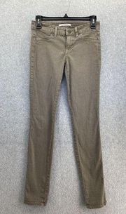 Rich & Skinny Women's Skinny Jeans Taupe Brown Size 25 USA Made Cotton