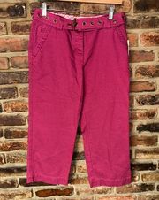 NWT Liz Claiborne Pink Wash Denim Michaela Capri Jeans Women's Size 4