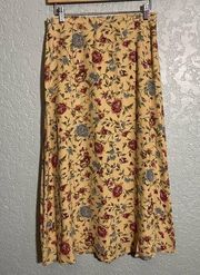 Vintage Talbots Floral Bohemian Cottage Core Midi Skirt